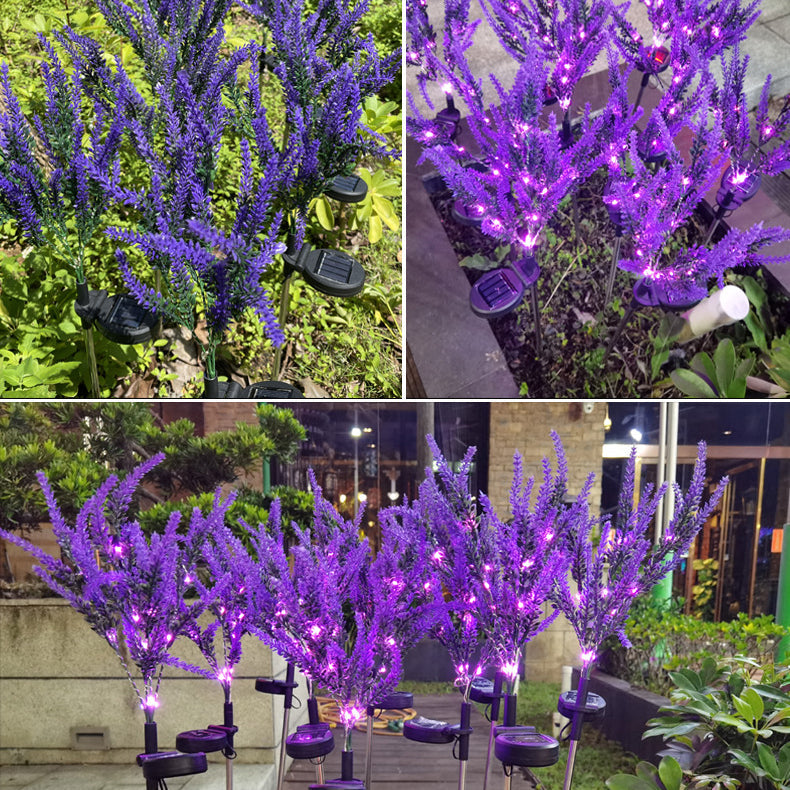 Modern Art Deco Solar Waterproof Stainless Steel PC & ABS Faux Lavender LED Outdoor Light Landscape Lighting For Garden & Outdoor Patio | Bowlift