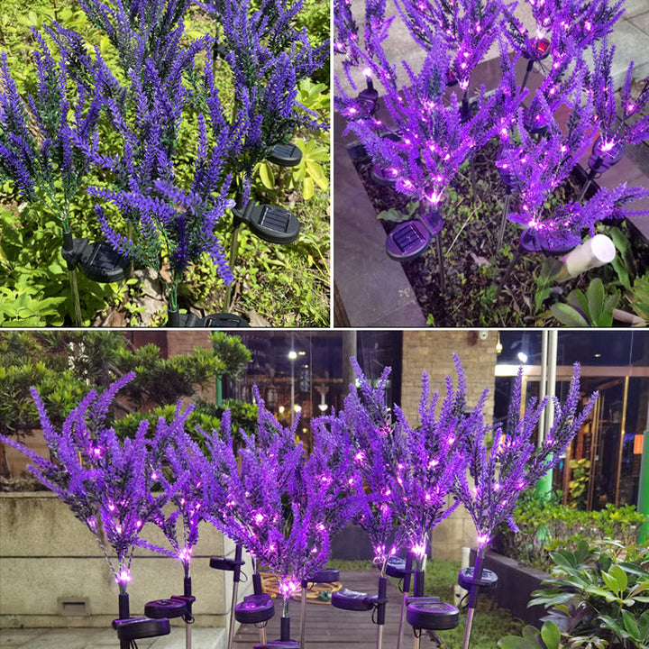 Modern Art Deco Solar Waterproof Stainless Steel PC & ABS Faux Lavender LED Outdoor Light Landscape Lighting For Garden & Outdoor Patio | Bowlift
