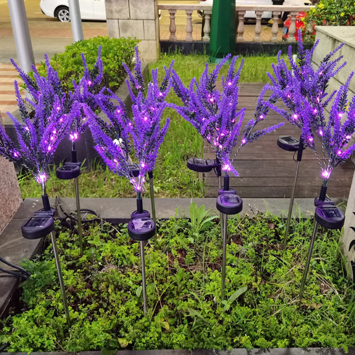 Modern Art Deco Solar Waterproof Stainless Steel PC & ABS Faux Lavender LED Outdoor Light Landscape Lighting For Garden & Outdoor Patio | Bowlift