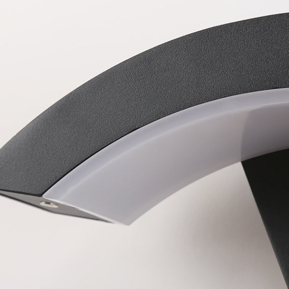 Modern Minimalist Curved Aluminum Acrylic LED Wall Sconce Lamp For Garden | Bowlift