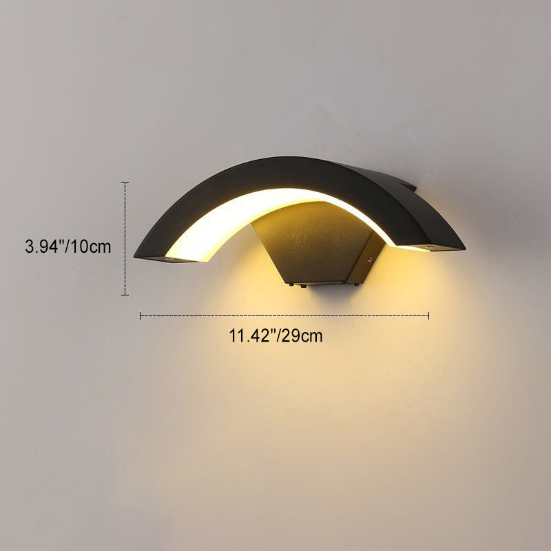 Modern Minimalist Curved Aluminum Acrylic LED Wall Sconce Lamp For Garden | Bowlift