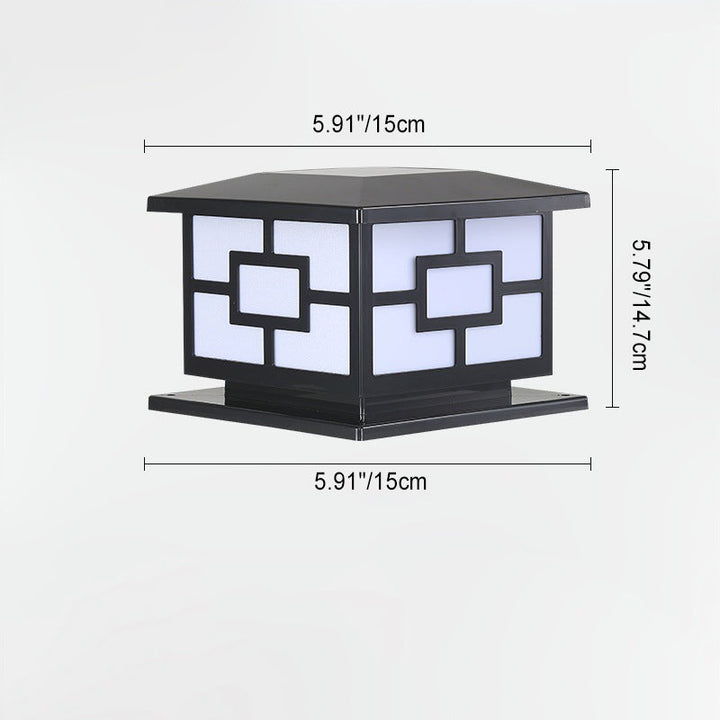 Contemporary Industrial ABS Cube LED Waterproof Solar Post Lamp For Outdoor Patio | Bowlift