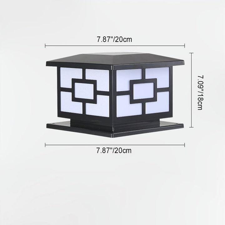 Contemporary Industrial ABS Cube LED Waterproof Solar Post Lamp For Outdoor Patio | Bowlift