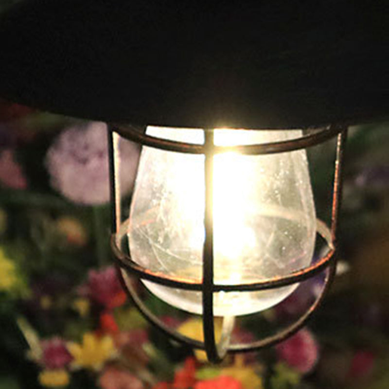 Modern Minimalist Solar Cylinder Hollow Out Iron Plastic LED Outdoor Light For Garden | Bowlift