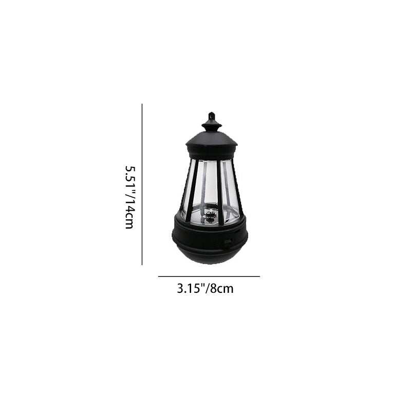 Modern Minimalist Solar Portable Round Tower Iron LED Outdoor Light For Garden | Bowlift