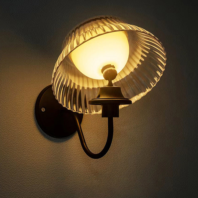 Modern Minimalist Round Half Ball Curved Pole Iron ABS LED Outdoor Wall Sconce Lamp For Garden | Bowlift