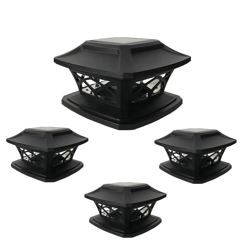 Modern Simplicity Square Plastic LED Post Head Light Outdoor Light For Garden | Bowlift