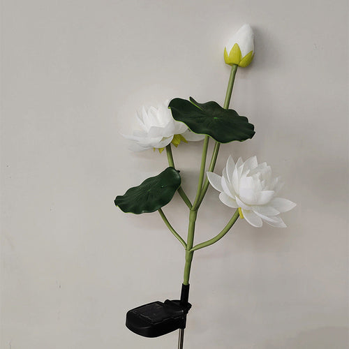 Contemporary Creative Lotus Flower Lotus Leaf Silk Cloth Stainless Steel LED Landscape Light Outdoor Light For Garden | Bowlift