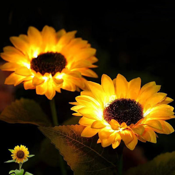 Contemporary Creative Solar Waterproof Sunflower Silk Stainless Steel LED Landscape Light Outdoor Light For Garden | Bowlift