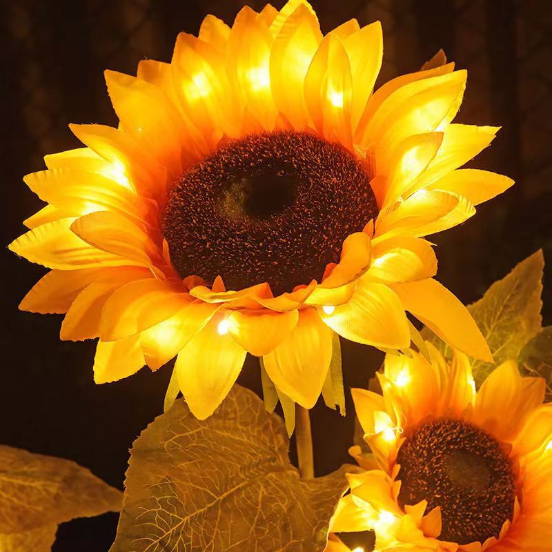 Contemporary Creative Solar Waterproof Sunflower Silk Stainless Steel LED Landscape Light Outdoor Light For Garden | Bowlift