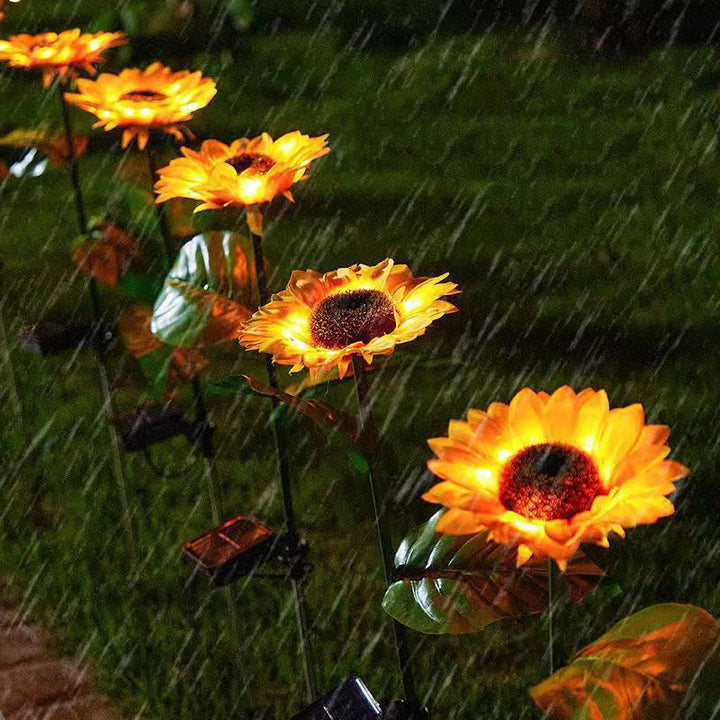 Contemporary Creative Solar Waterproof Sunflower Silk Stainless Steel LED Landscape Light Outdoor Light For Garden | Bowlift