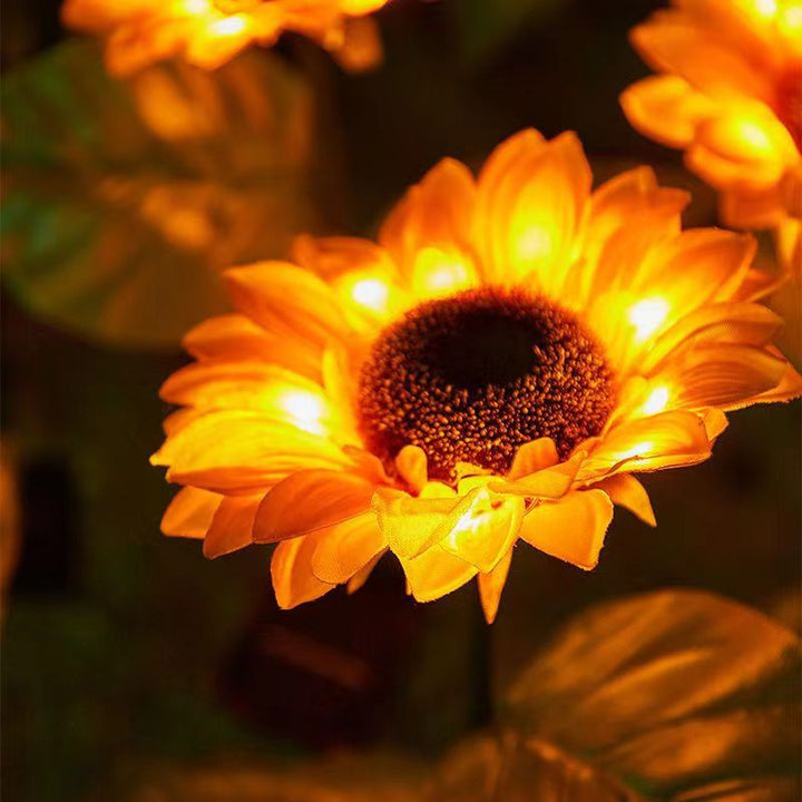 Contemporary Creative Solar Waterproof Sunflower Silk Stainless Steel LED Landscape Light Outdoor Light For Garden | Bowlift