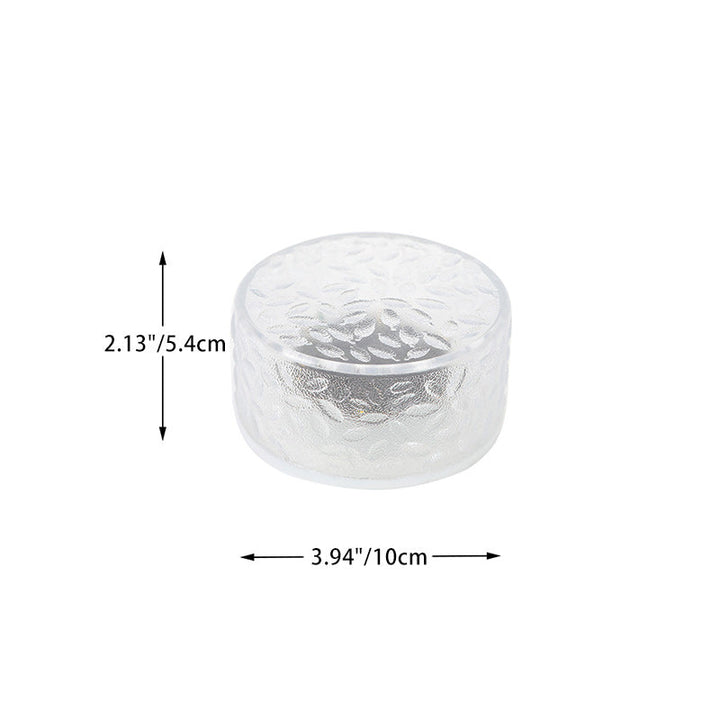 Modern Minimalist Solar Round Ice Brick Shape Acrylic LED Outdoor Light For Garden | Bowlift