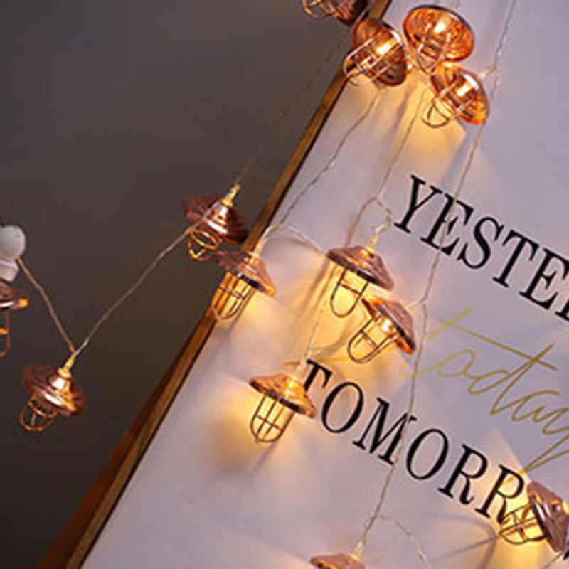 BowLift | Modern Art Deco Mini Lantern Iron Plastic LED String Light For Bedroom