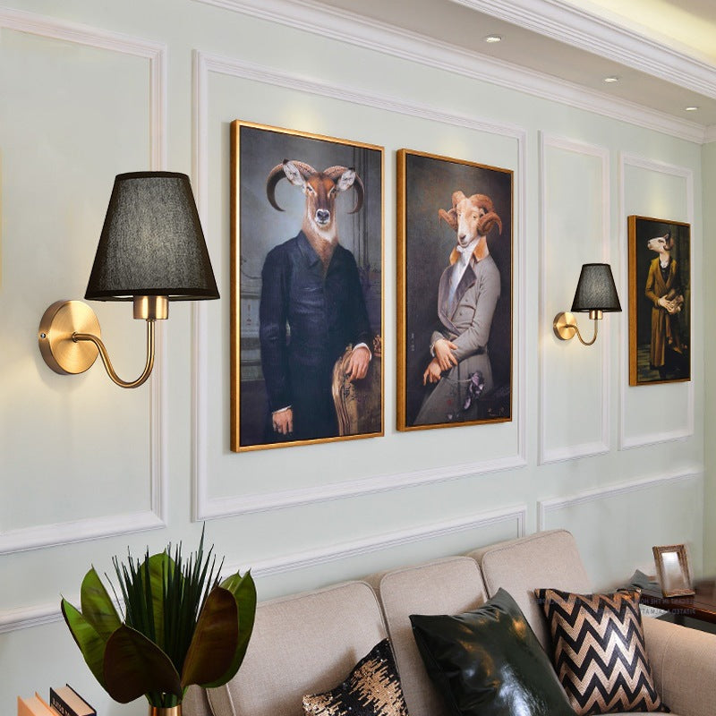 BowLift | Contemporary Nordic Round Curved Rod Iron Fabric Shade 1-Light Wall Light Lamp for Living Room