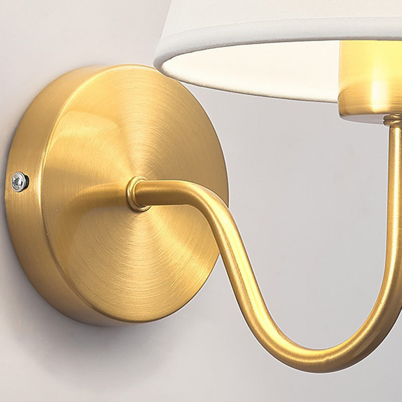 BowLift | Contemporary Nordic Round Curved Rod Iron Fabric Shade 1-Light Wall Light Lamp for Living Room