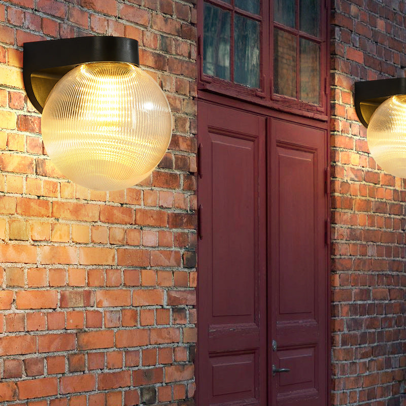 Modern Simplicity Waterproof Orb Polycarbonate Acrylic 1-Light Wall Sconce Lamp For Outdoor Patio | Bowlift