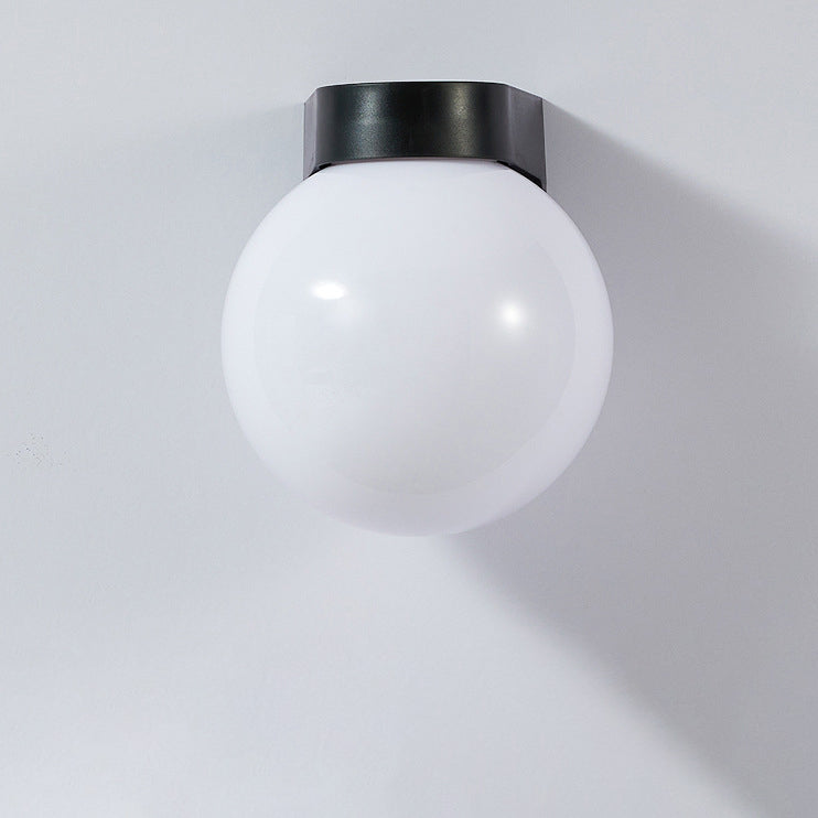 Modern Simplicity Waterproof Orb Polycarbonate Acrylic 1-Light Wall Sconce Lamp For Outdoor Patio | Bowlift