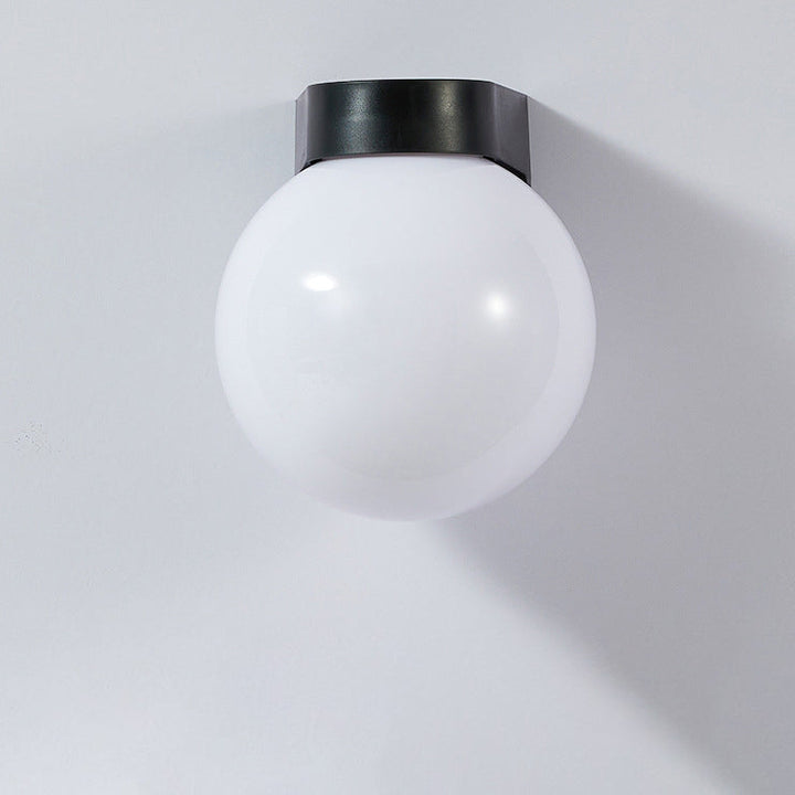 Modern Simplicity Waterproof Orb Polycarbonate Acrylic 1-Light Wall Sconce Lamp For Outdoor Patio | Bowlift