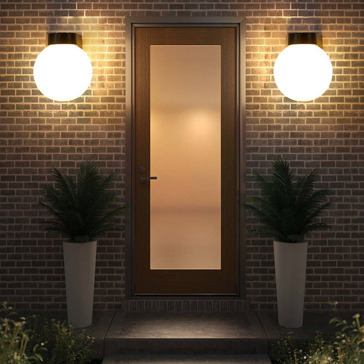 Modern Simplicity Waterproof Orb Polycarbonate Acrylic 1-Light Wall Sconce Lamp For Outdoor Patio | Bowlift