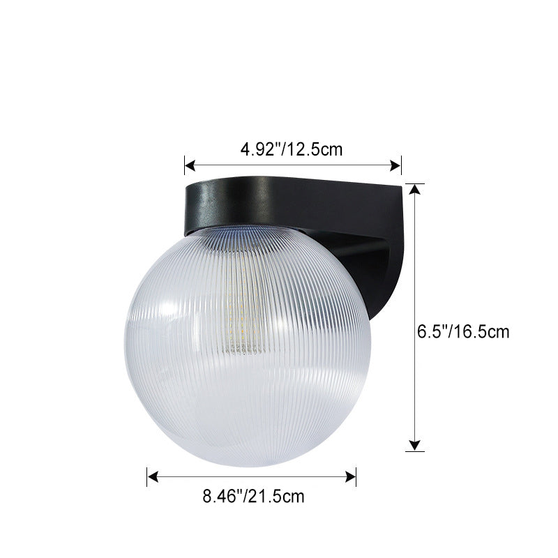 Modern Simplicity Waterproof Orb Polycarbonate Acrylic 1-Light Wall Sconce Lamp For Outdoor Patio | Bowlift