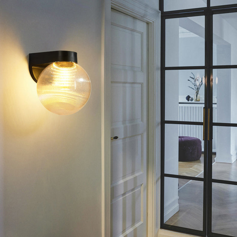 Modern Simplicity Waterproof Orb Polycarbonate Acrylic 1-Light Wall Sconce Lamp For Outdoor Patio | Bowlift