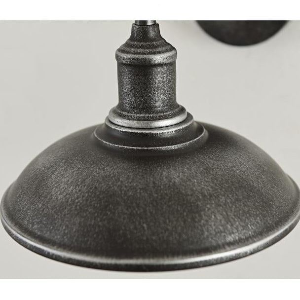 Contemporary Industrial Round Pot Lid Shape Curved Rod Iron Shade 1-Light Wall Sconce Lamp For Outdoor Patio | Bowlift