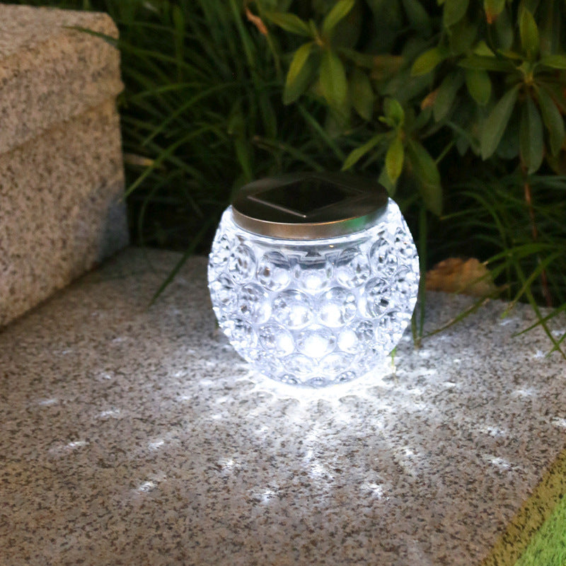 Modern Art Deco Solar Glass Jar Full Of Stars ABS Stainless Steel LED Outdoor Lights For Garden | Bowlift