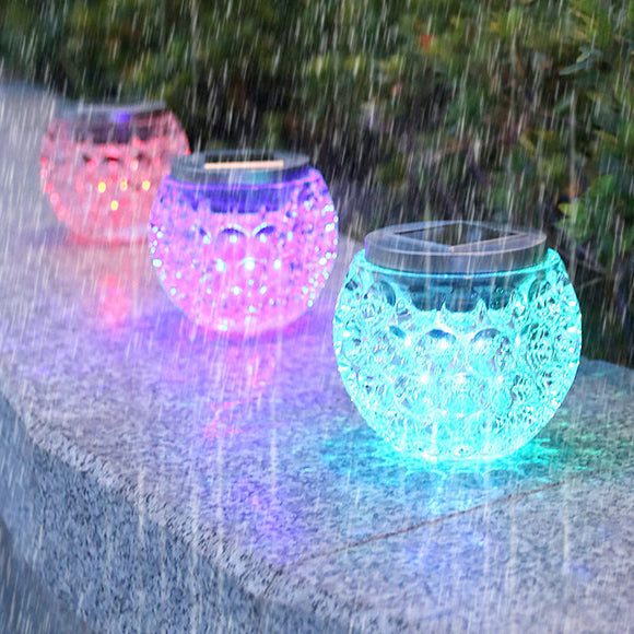 Modern Art Deco Solar Glass Jar Full Of Stars ABS Stainless Steel LED Outdoor Lights For Garden | Bowlift