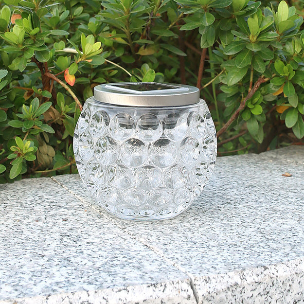 Modern Art Deco Solar Glass Jar Full Of Stars ABS Stainless Steel LED Outdoor Lights For Garden | Bowlift
