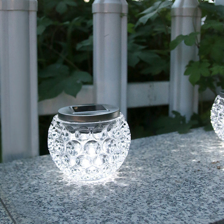 Modern Art Deco Solar Glass Jar Full Of Stars ABS Stainless Steel LED Outdoor Lights For Garden | Bowlift