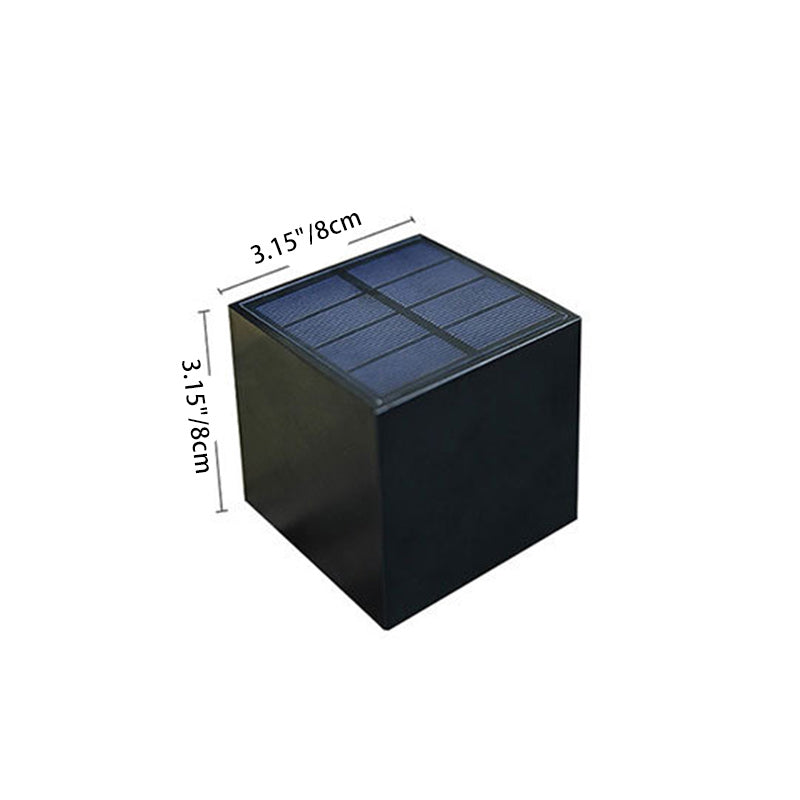 Modern Minimalist Cube Plastic Solar LED Wall Sconce Lamp For Garden | Bowlift