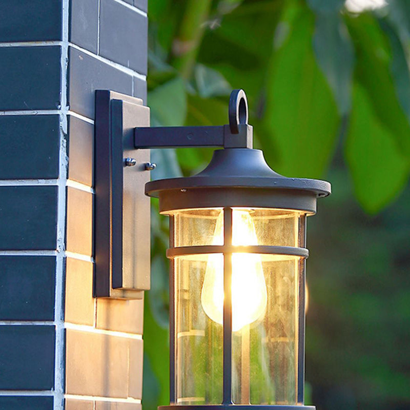 Contemporary Industrial Column Aluminum Glass 1-Light Wall Sconce Lamp For Garden | Bowlift