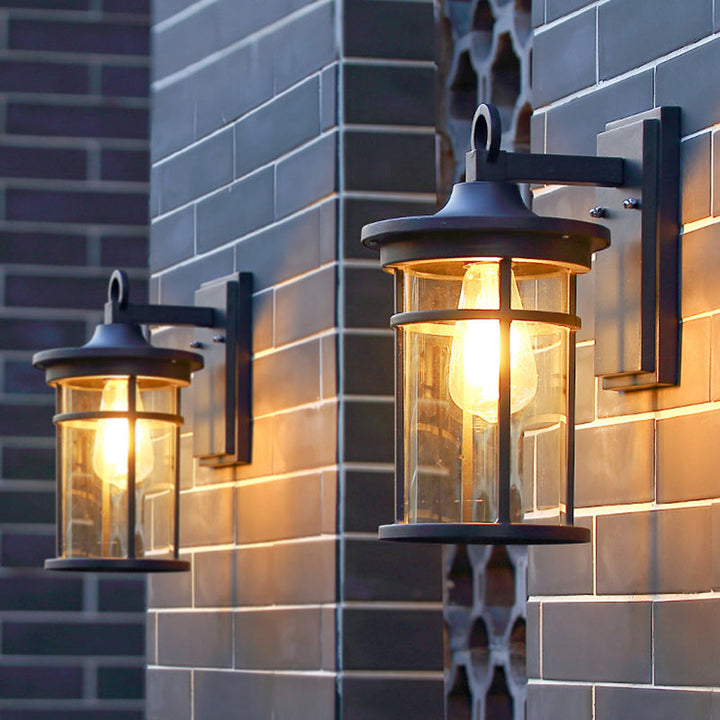 Contemporary Industrial Column Aluminum Glass 1-Light Wall Sconce Lamp For Garden | Bowlift