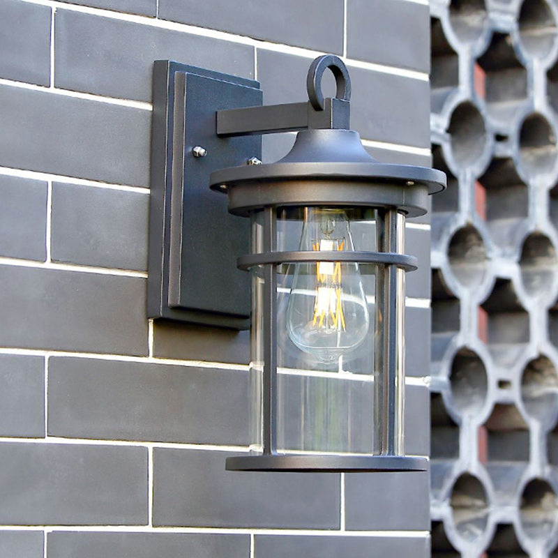 Contemporary Industrial Column Aluminum Glass 1-Light Wall Sconce Lamp For Garden | Bowlift