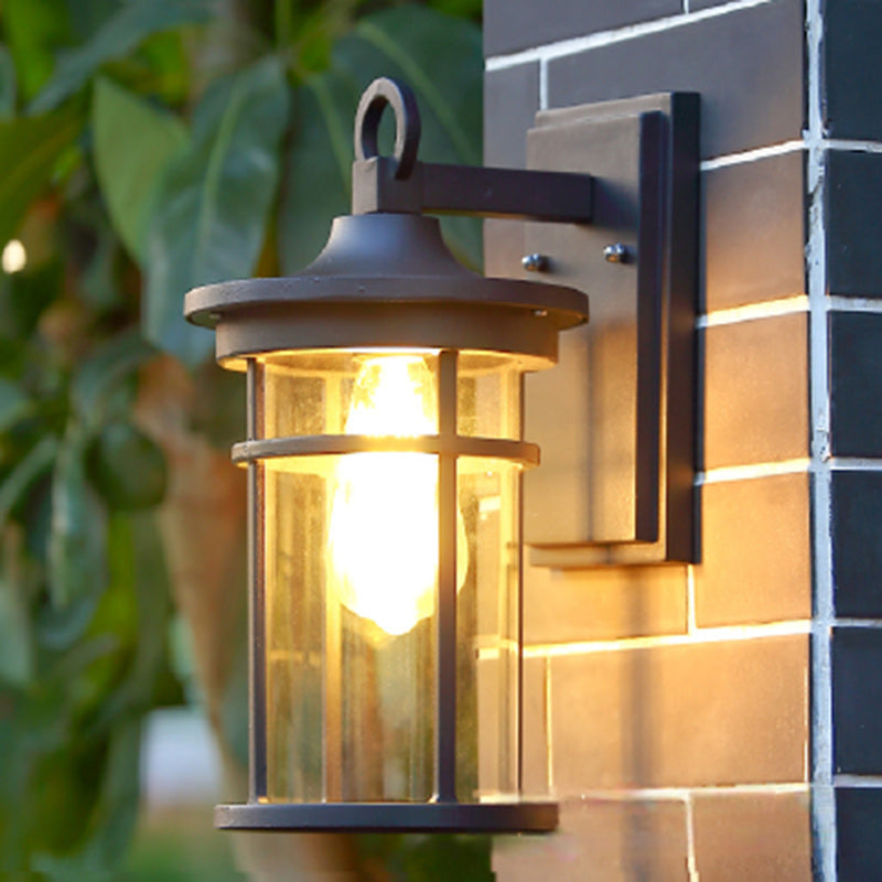 Contemporary Industrial Column Aluminum Glass 1-Light Wall Sconce Lamp For Garden | Bowlift