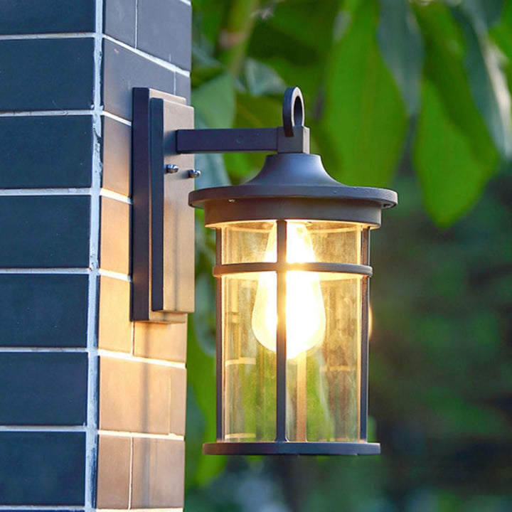 Contemporary Industrial Column Aluminum Glass 1-Light Wall Sconce Lamp For Garden | Bowlift