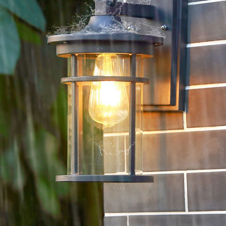 Contemporary Industrial Column Aluminum Glass 1-Light Wall Sconce Lamp For Garden | Bowlift