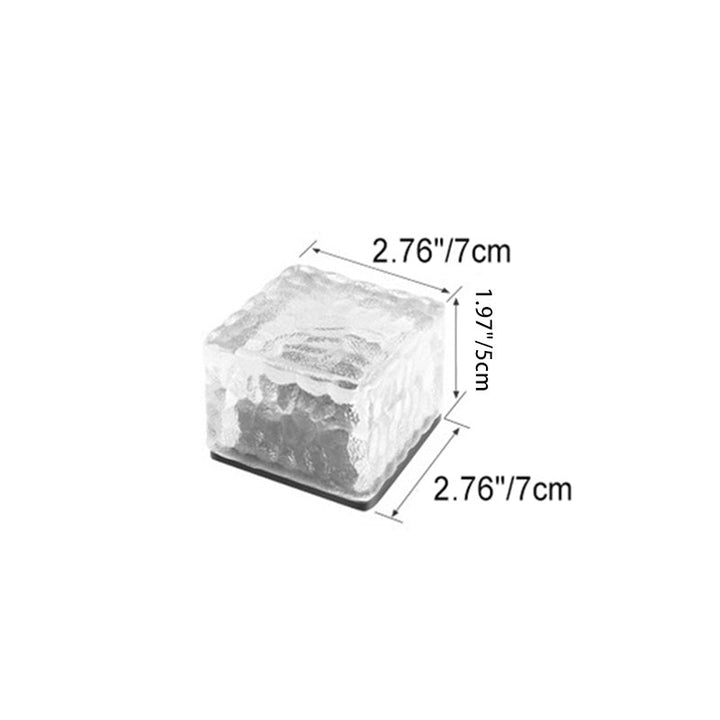 Modern Minimalist Solar Waterproof ABS Clear Glass Ice Cube Brick LED Outdoor Landscape Light For Garden | Bowlift