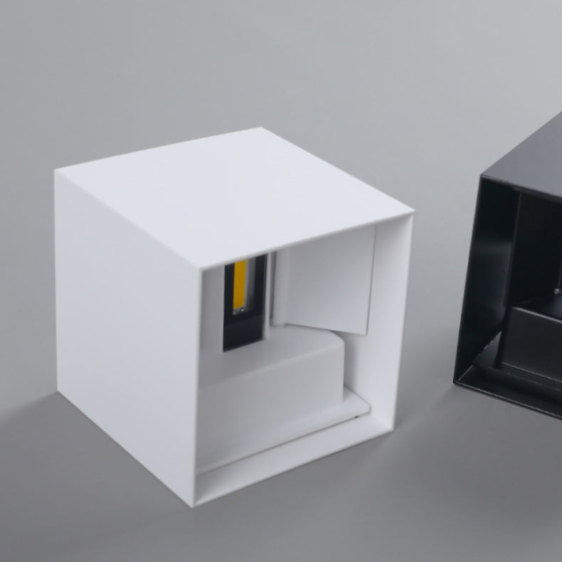 BowLift | Modern Minimalist Waterproof Cube Up Down Aluminum Glass Induction LED Wall Light Lamps For Bedroom