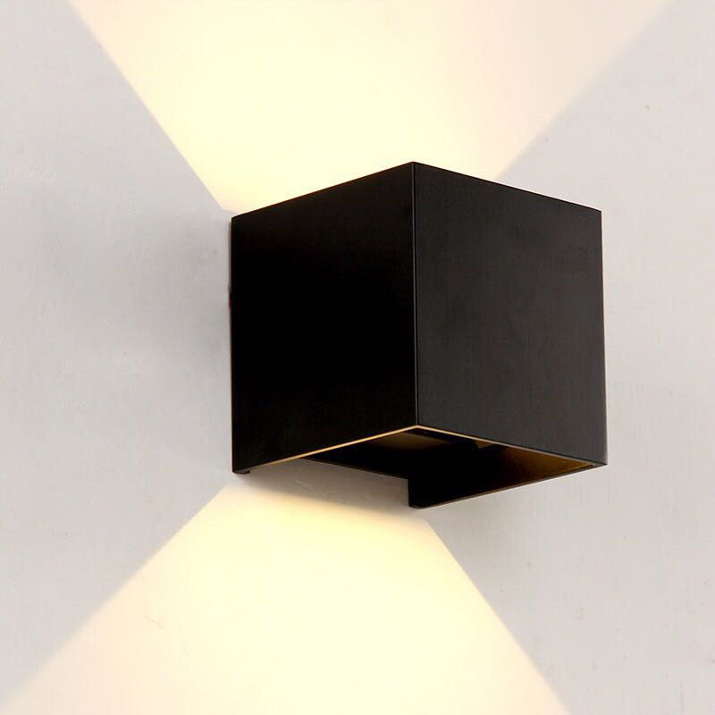 BowLift | Modern Minimalist Waterproof Cube Up Down Aluminum Glass Induction LED Wall Light Lamps For Bedroom