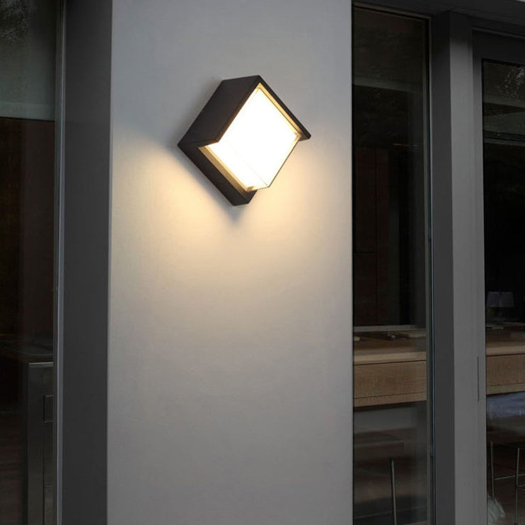 Modern Minimalist Waterproof Round Square Plastic Acrylic LED Wall Sconce Lamp For Garden | Bowlift