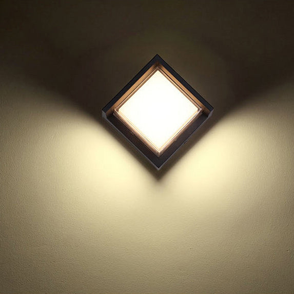 Modern Minimalist Waterproof Round Square Plastic Acrylic LED Wall Sconce Lamp For Garden | Bowlift