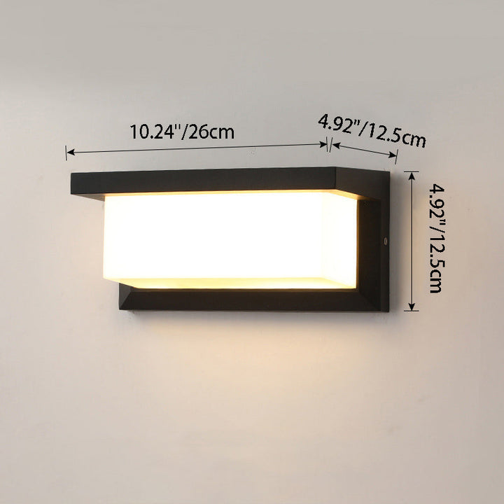 Modern Minimalist Rectangular Waterproof Aluminum LED Wall Sconce Lamp For Outdoor Patio | Bowlift