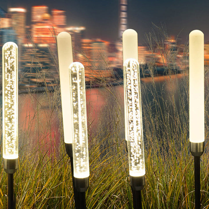 Contemporary Scandinavian Waterproof Cylinder Oval Reed Bubbles Stainless Steel Acrylic LED Outdoor Lawn Landscape Lamp For Outdoor Patio | Bowlift