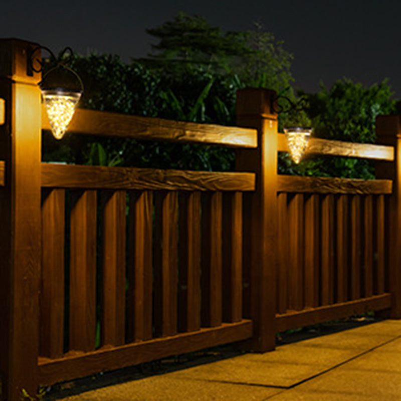 Modern Minimalist Solar Waterproof Cone Filigree PC ABS LED Pendant Light For Garden | Bowlift