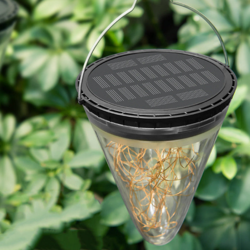 Modern Minimalist Solar Waterproof Cone Filigree PC ABS LED Pendant Light For Garden | Bowlift