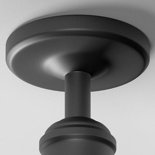 Traditional Vintage Waterproof Flared Cylinder Disc Base Iron 1-Light Semi-Flush Mount Ceiling Light For Outdoor Patio | Bowlift