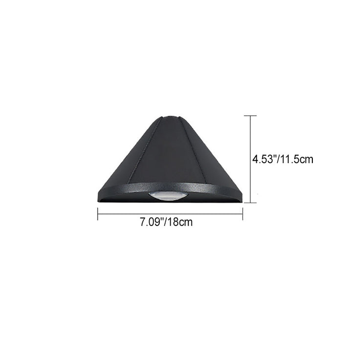 Modern Minimalist Waterproof Triangle Semicircle Die-Cast Aluminum PC LED Wall Sconce Lamp For Outdoor Patio | Bowlift