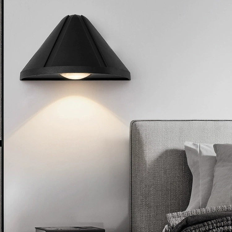 Modern Minimalist Waterproof Triangle Semicircle Die-Cast Aluminum PC LED Wall Sconce Lamp For Outdoor Patio | Bowlift